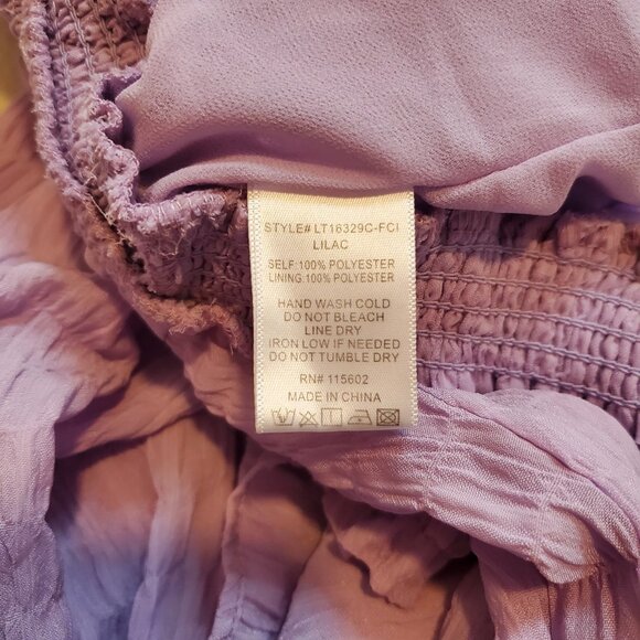 Lush Size M Top Lavender Long Balloon Sleeves Peplum Fairy Cottage Core Coquette - Picture 6 of 8